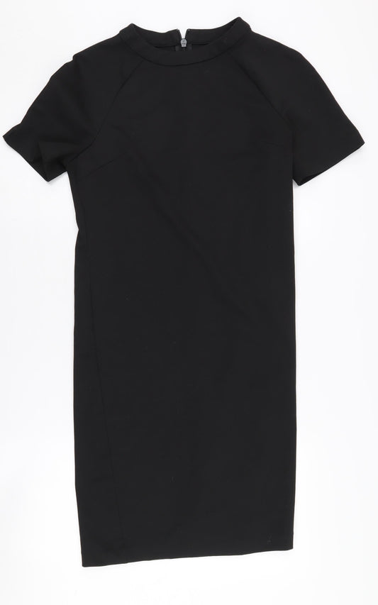 Next Women Black Size 8 Short Sleeve Dress