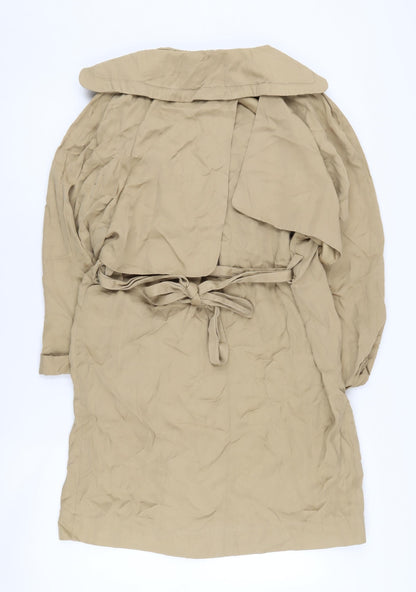 Topshop Women's Beige Trench Coat, Size 8, Belted Elegant