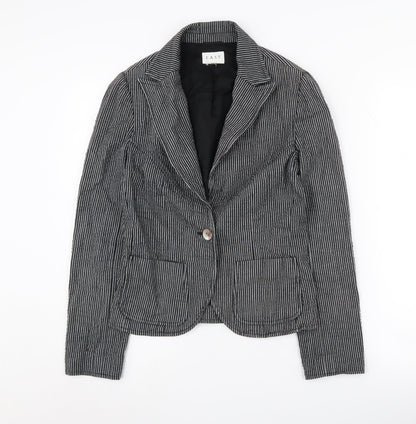 East Women's Black Pinstripe Blazer Size 8