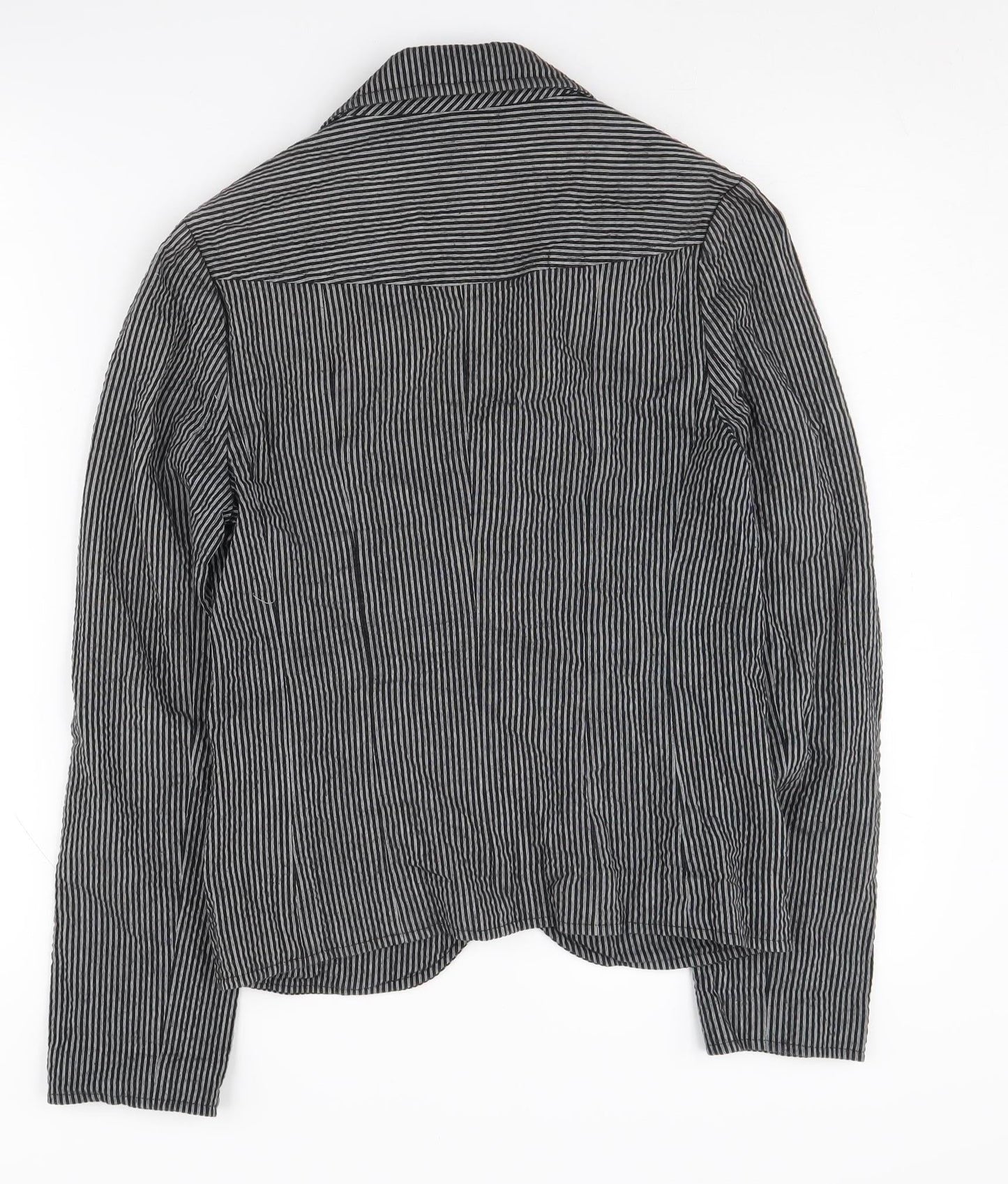 East Women's Black Pinstripe Blazer Size 8