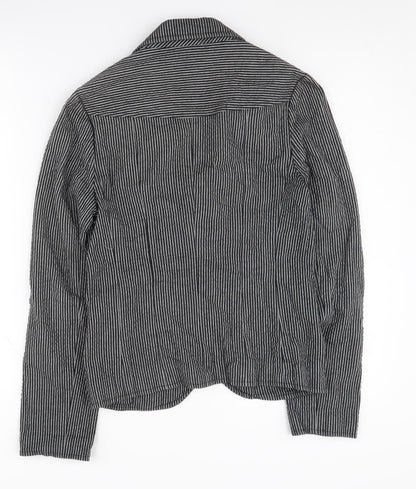 East Women's Black Pinstripe Blazer Size 8