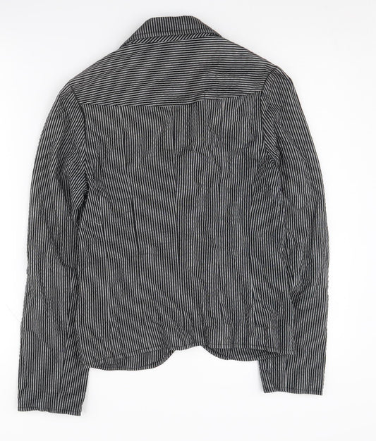 East Women's Black Pinstripe Blazer Size 8