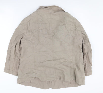 John Lewis Women’s Beige Linen Blazer Size 16