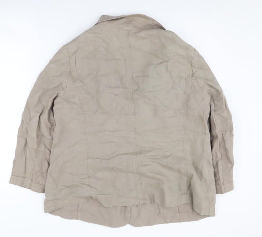 John Lewis Women’s Beige Linen Blazer Size 16