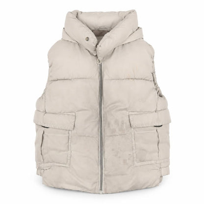 Front view of Zara girls’ beige puffer jacket 4-5 years