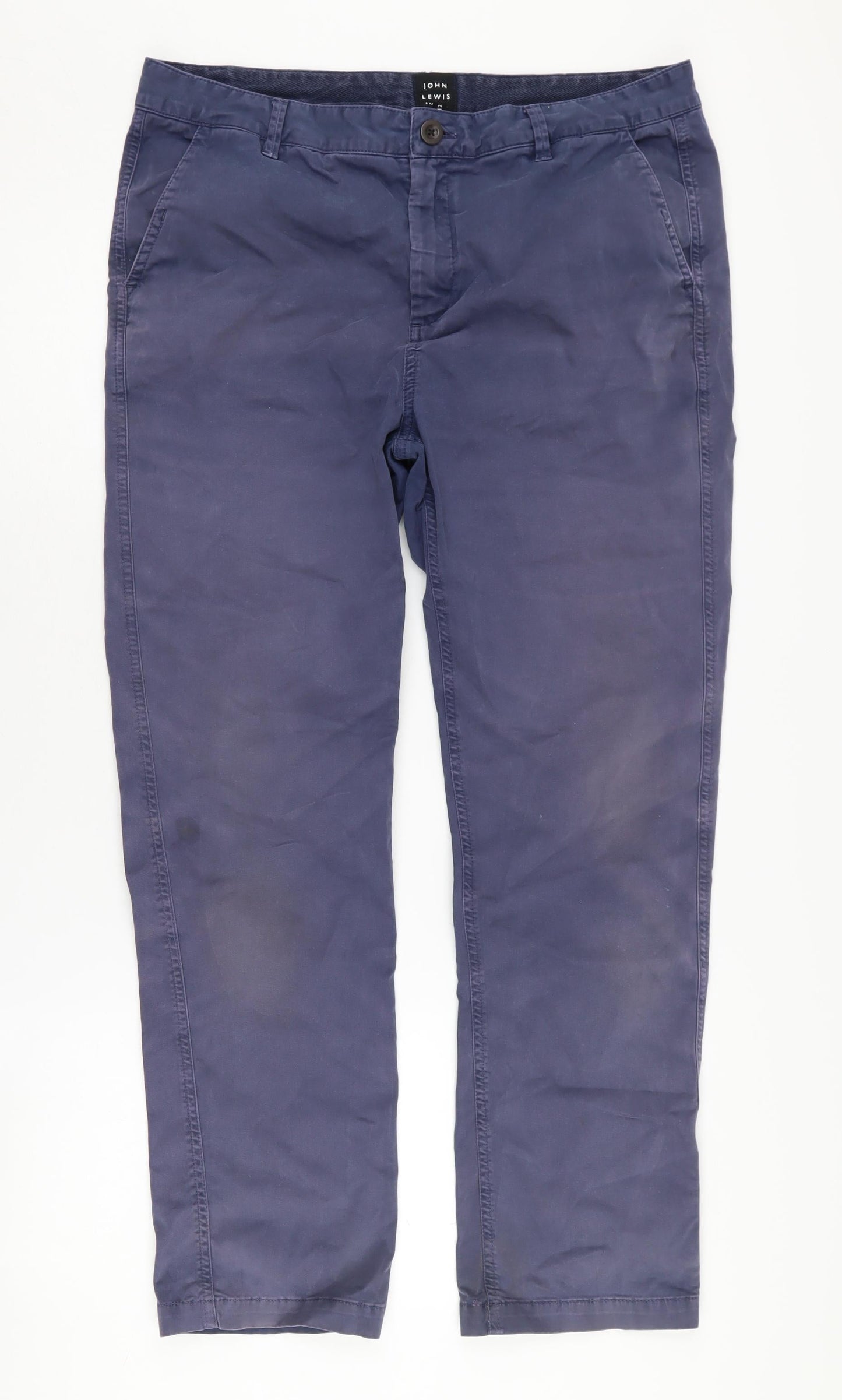 Womens UK Size 12 John Lewis Regular Fit Chino Blue Trousers