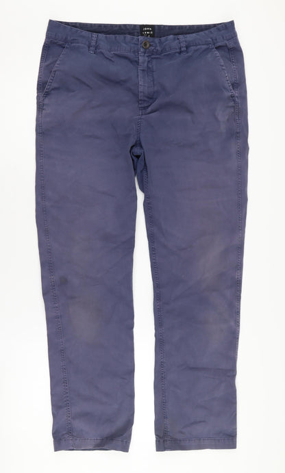 Womens UK Size 12 John Lewis Regular Fit Chino Blue Trousers