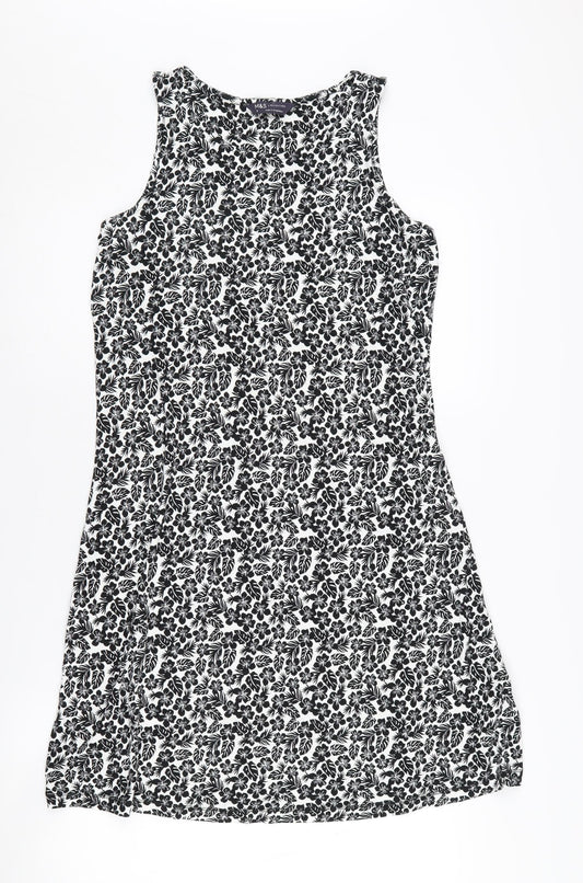 Marks and Spencer Women's Black Floral Dress Size 8