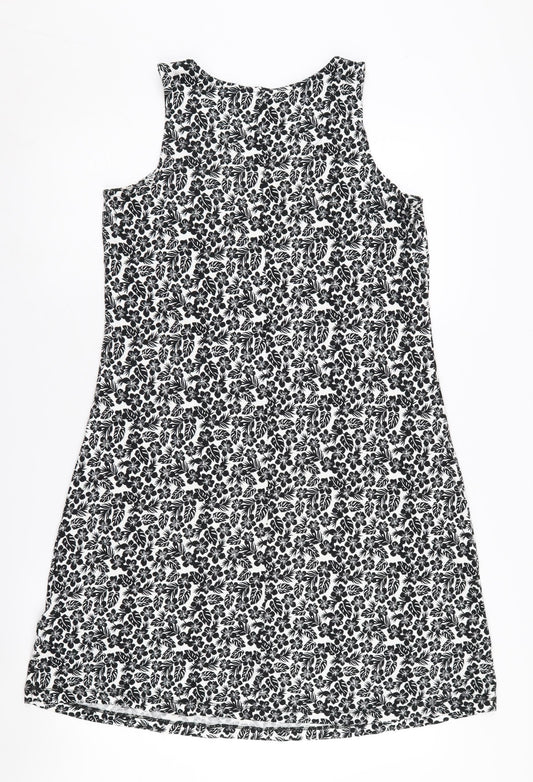 Marks and Spencer Women's Black Floral Dress Size 8