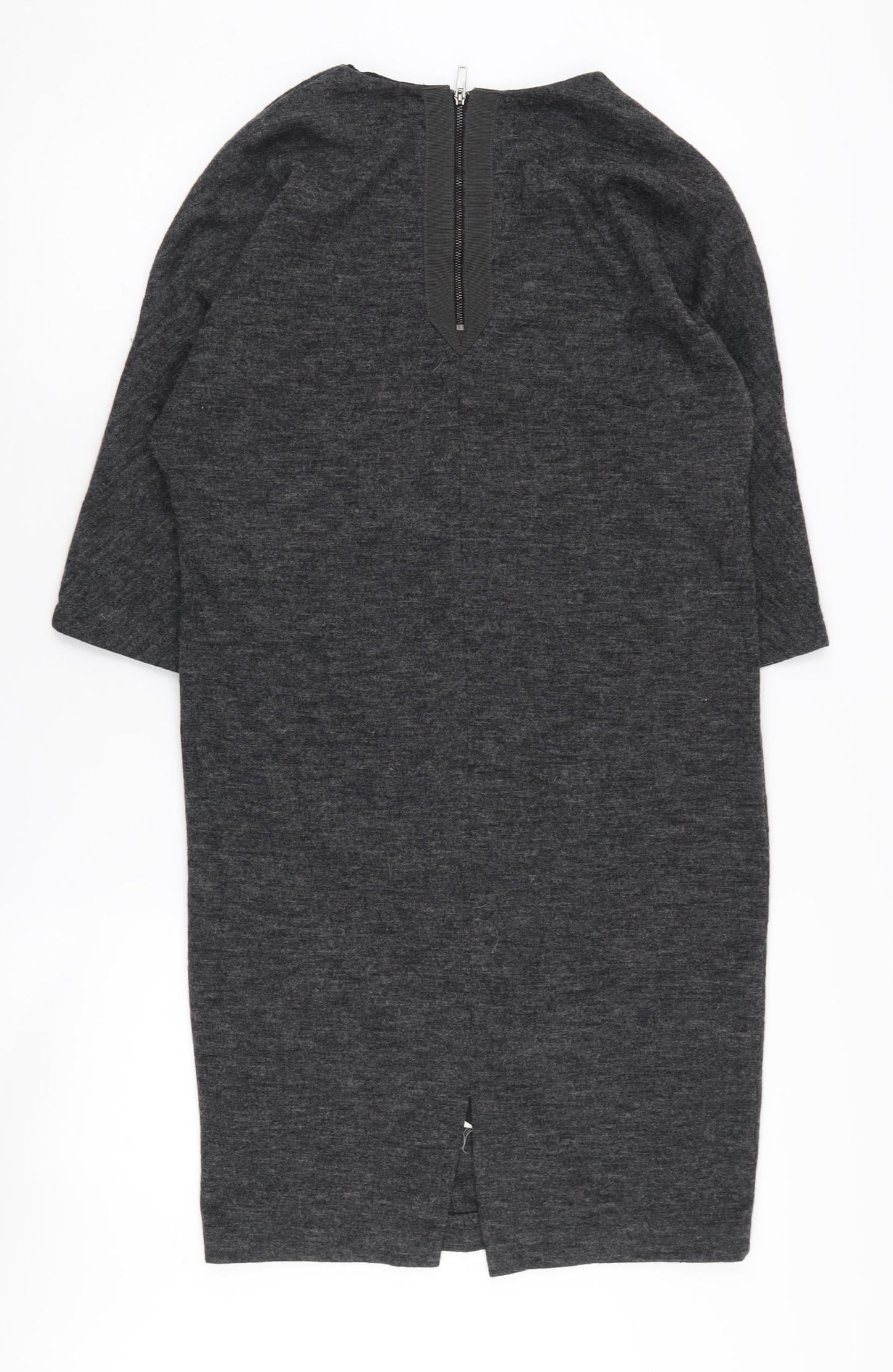 Mango Women's Grey Knee Length Shift Dress, Size S