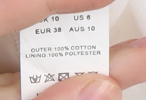 PrettyLittleThing Women's White Cotton Playsuit Size 10