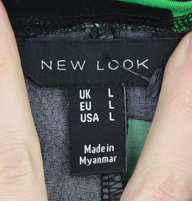 New Look Women's Multicoloured Chevron Dress, Size L