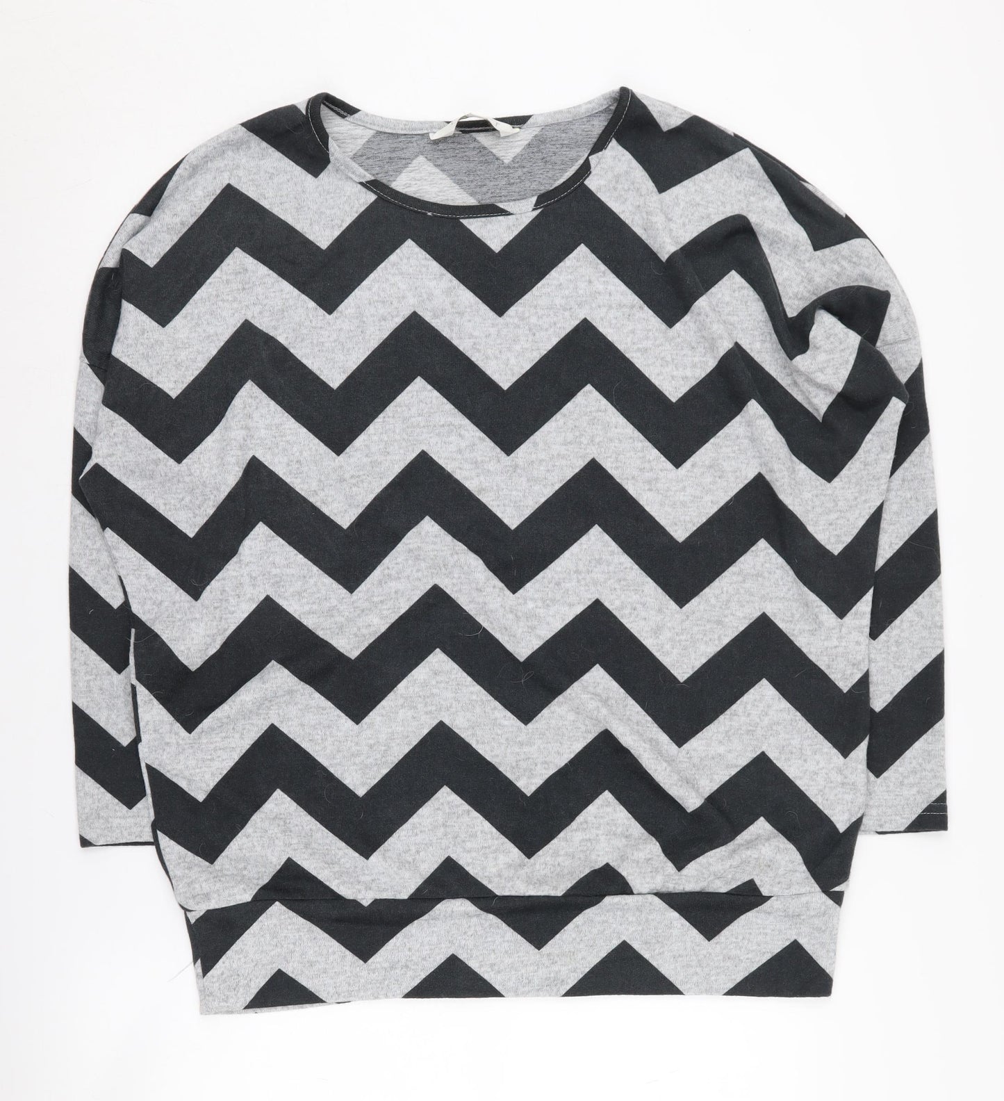 Apricot Women's Grey Chevron Pullover Jumper UK 12
