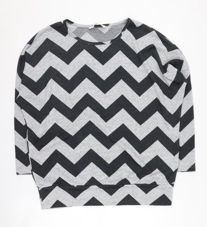 Apricot Women's Grey Chevron Pullover Jumper UK 12