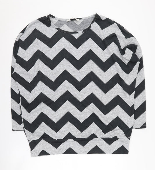 Apricot Women's Grey Chevron Pullover Jumper UK 12