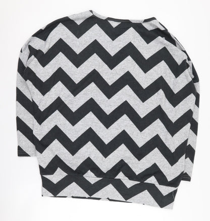 Apricot Women's Grey Chevron Pullover Jumper UK 12