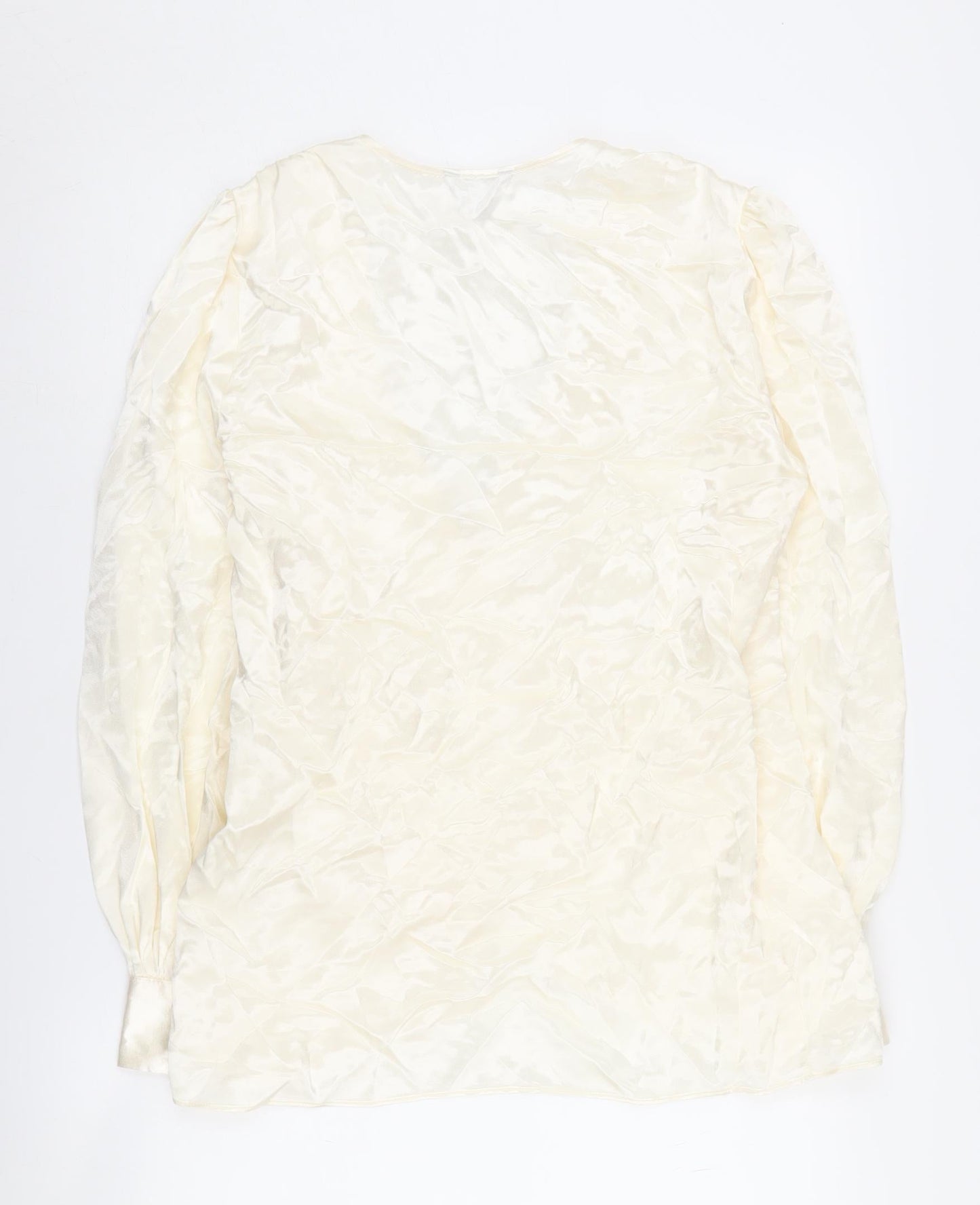 Womens UK Size 10 River Island Ivory Wrap Blouse