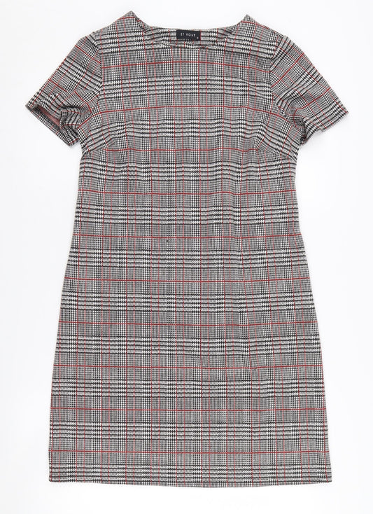 Et Vous Women's Multicoloured Check Shift Dress Size 12