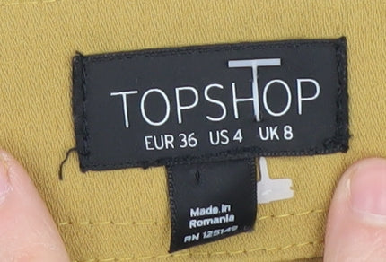 Topshop Women's Yellow Chino Shorts Size 8