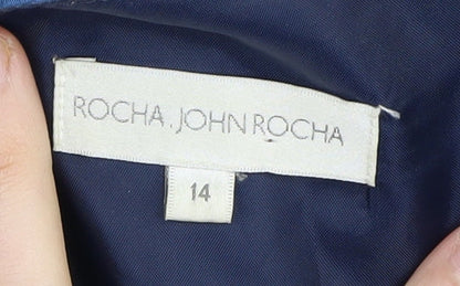 Rocha, John Rocha Women's Blue One Shoulder Dress Size 14
