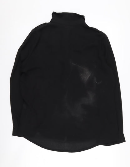 Boohoo Boutique Women’s Black Studded Collar Shirt