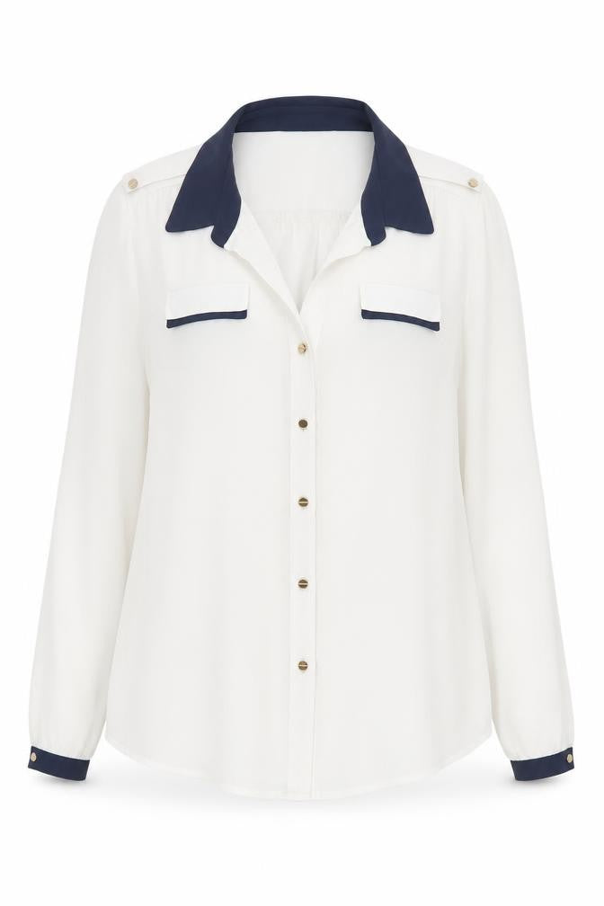 Oasis Women's White Button-Up Shirt Size 14