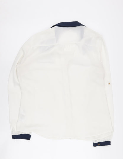 Oasis Women's White Button-Up Shirt Size 14