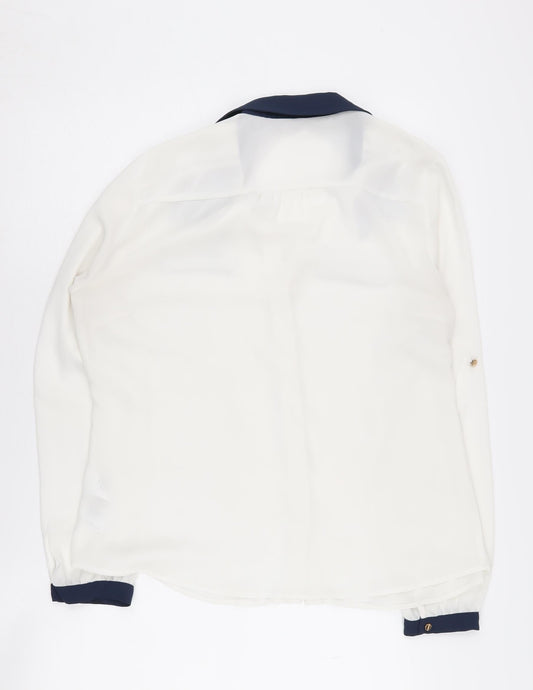 Oasis Women's White Button-Up Shirt Size 14