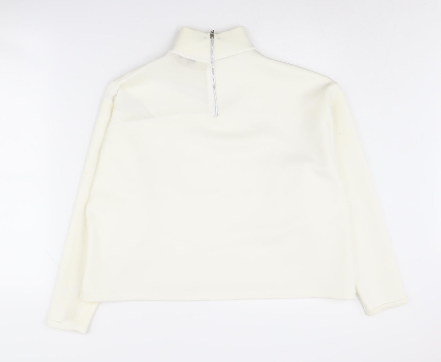 Zara Women's Ivory Mock Neck Sweatshirt Size 8