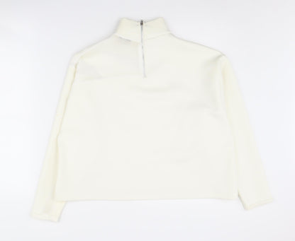 Zara Women's Ivory Mock Neck Sweatshirt Size 8