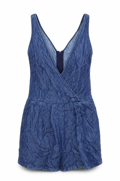 Womens UK Size XS Zara One-Piece Blue Playsuit