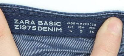 Zara Women's Blue V-Neck Denim Playsuit - XS