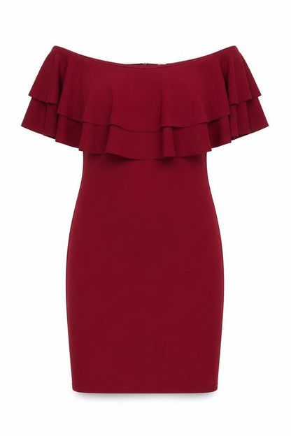 Quiz Women's Red Bodycon Dress, Size 10, Off Shoulder