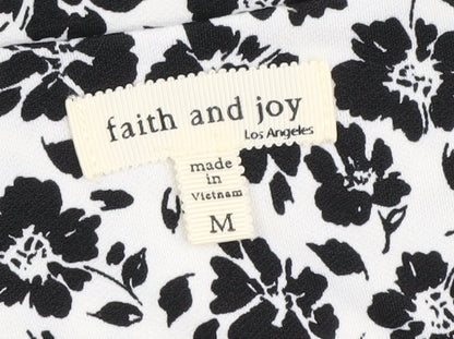 Womens UK Size M faith and joy Black  Blouse