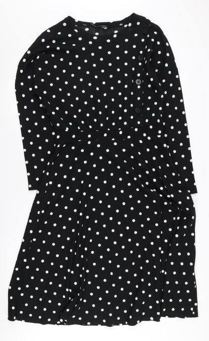 Zara Women's Black Polka Dot Dress Size 2