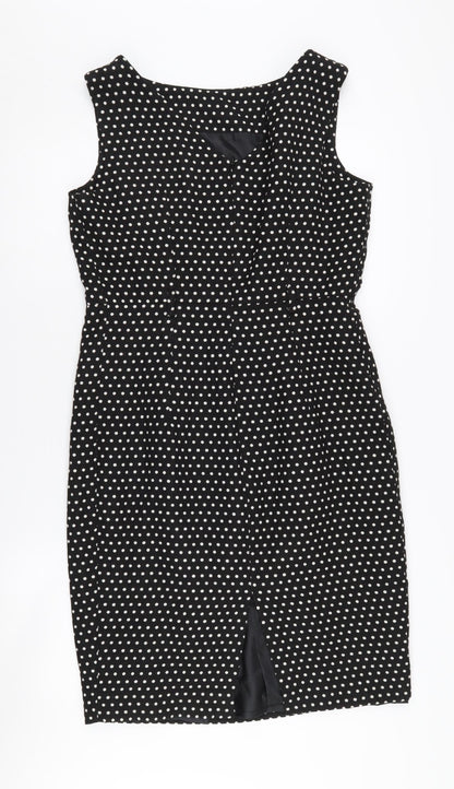 Marks and Spencer Women's Black Polka Dot Sheath Dress