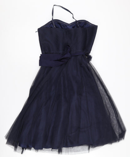 Monsoon Women's Blue A-Line Party Dress Size 10