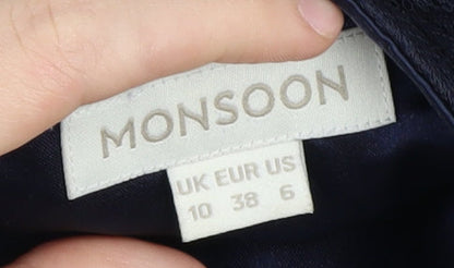 Monsoon Women's Blue A-Line Party Dress Size 10