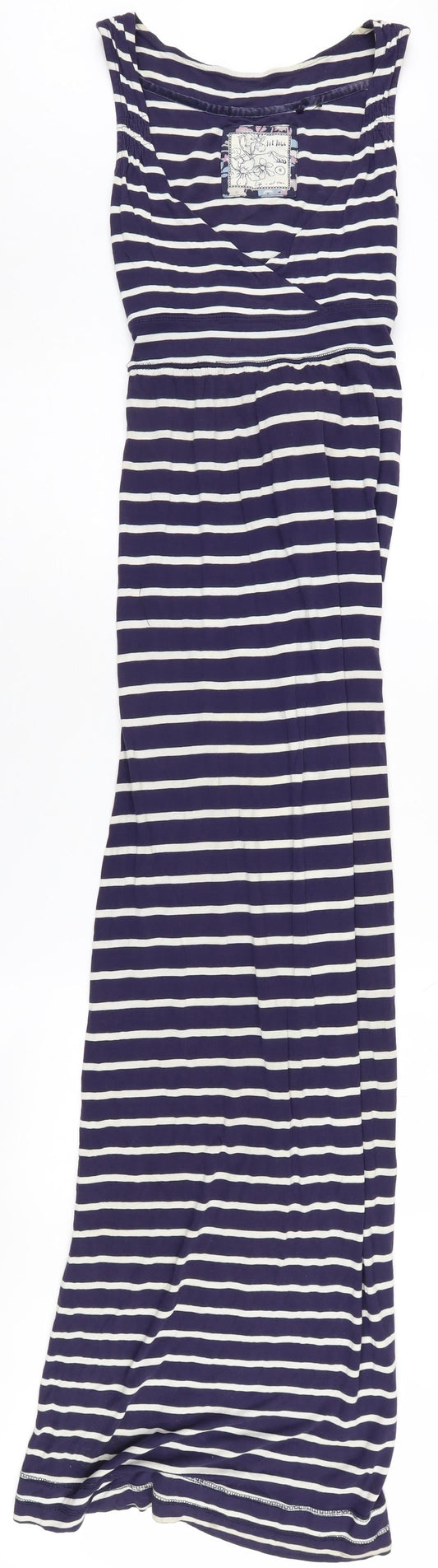 Fat Face Women's Blue Striped Wrap Dress Size 8