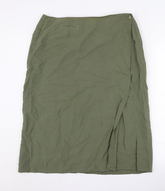 Marks and Spencer Women's Green Midi Skirt, UK 18, Vintage, Casual