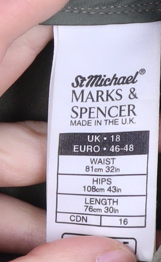 Marks and Spencer Women's Green Midi Skirt, UK 18, Vintage, Casual