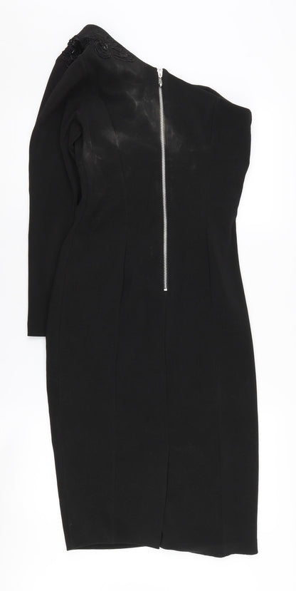 Diva Catwalk Women's Black Ruched Dress S