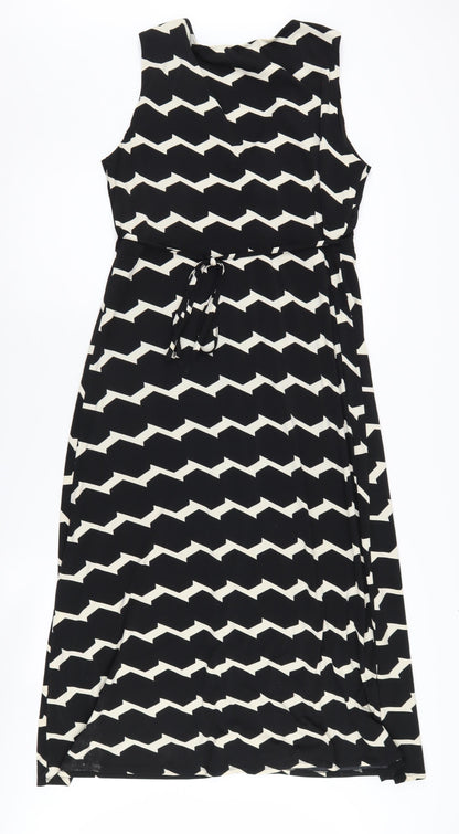 David Emanuel Women's Black Geometric Dress Size 16