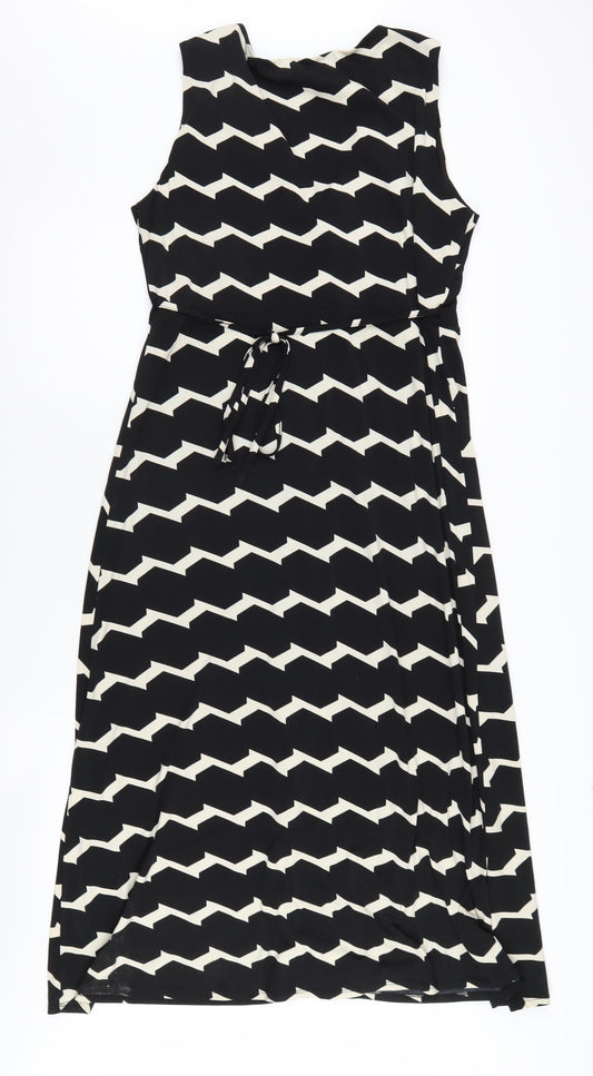 David Emanuel Women's Black Geometric Dress Size 16