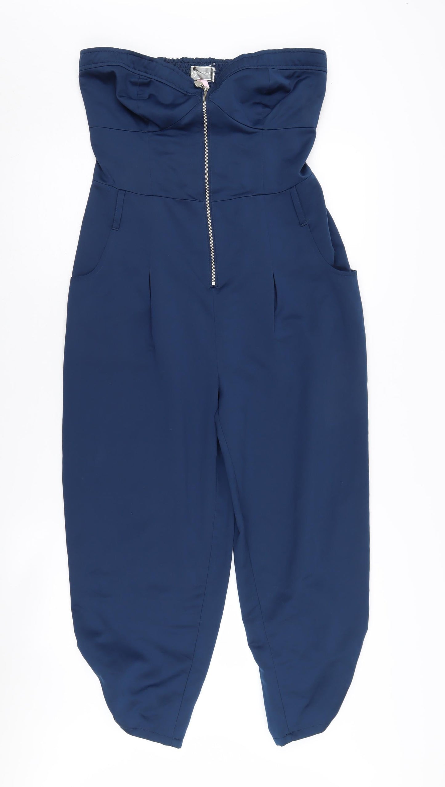 Lipsy Women's Blue Strapless Jumpsuit Size 12