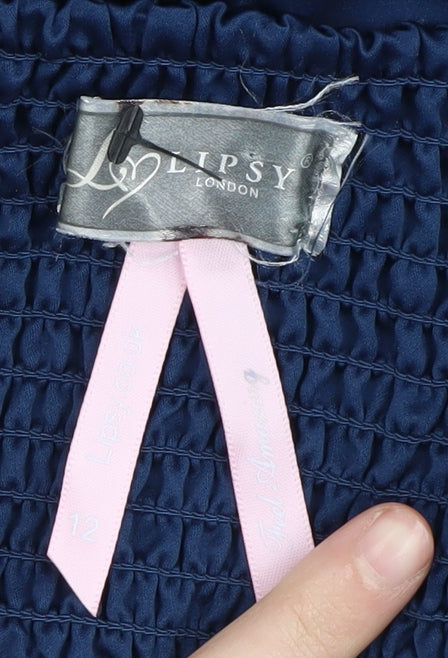 Lipsy Women's Blue Strapless Jumpsuit Size 12