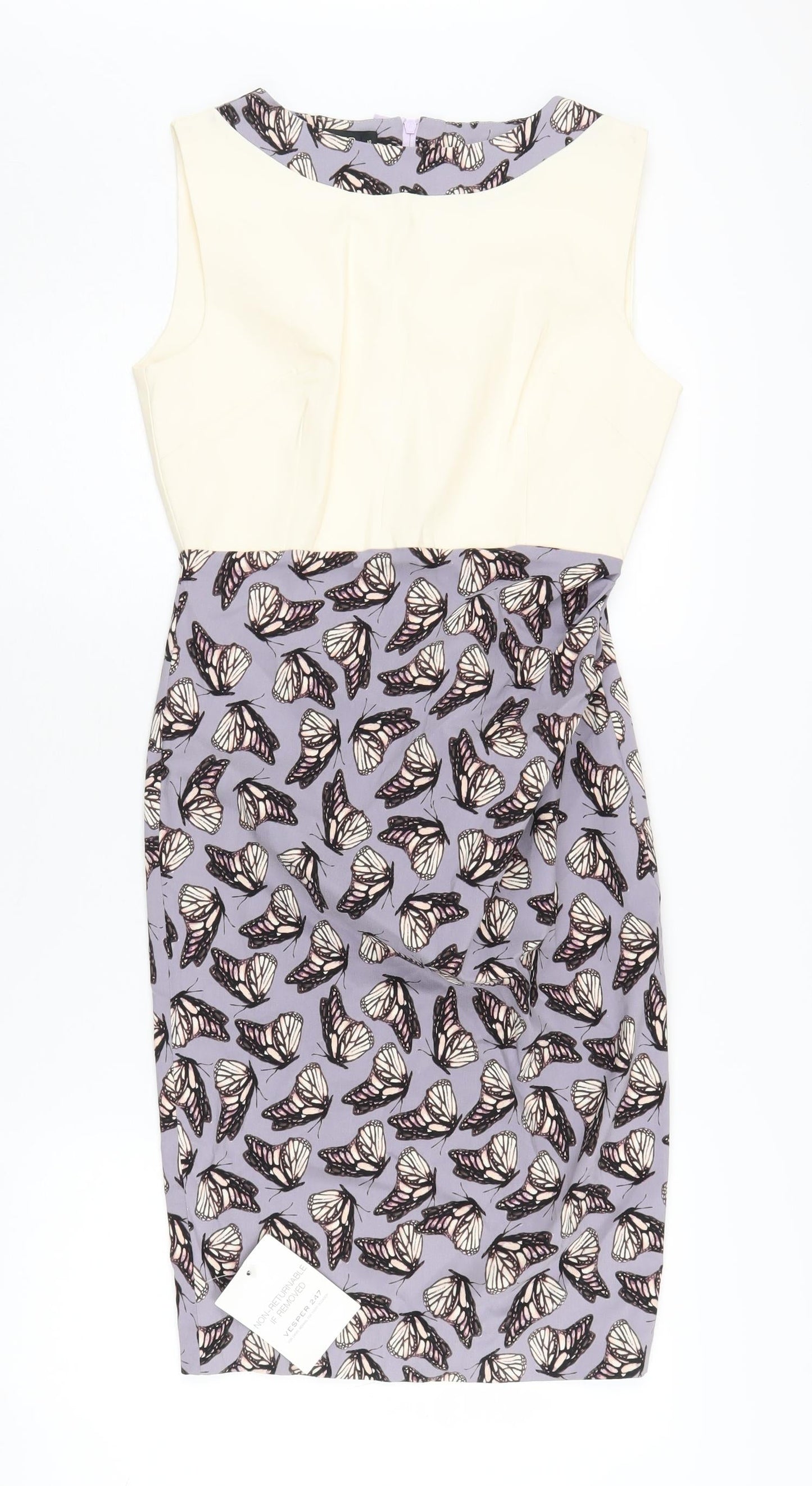 Vesper Women's Multicoloured Butterfly Pencil Dress Size 10