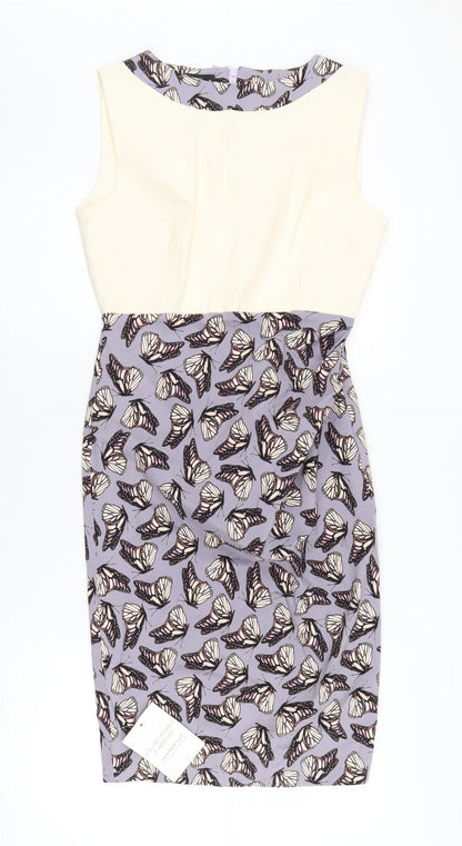 Vesper Women's Multicoloured Butterfly Pencil Dress Size 10