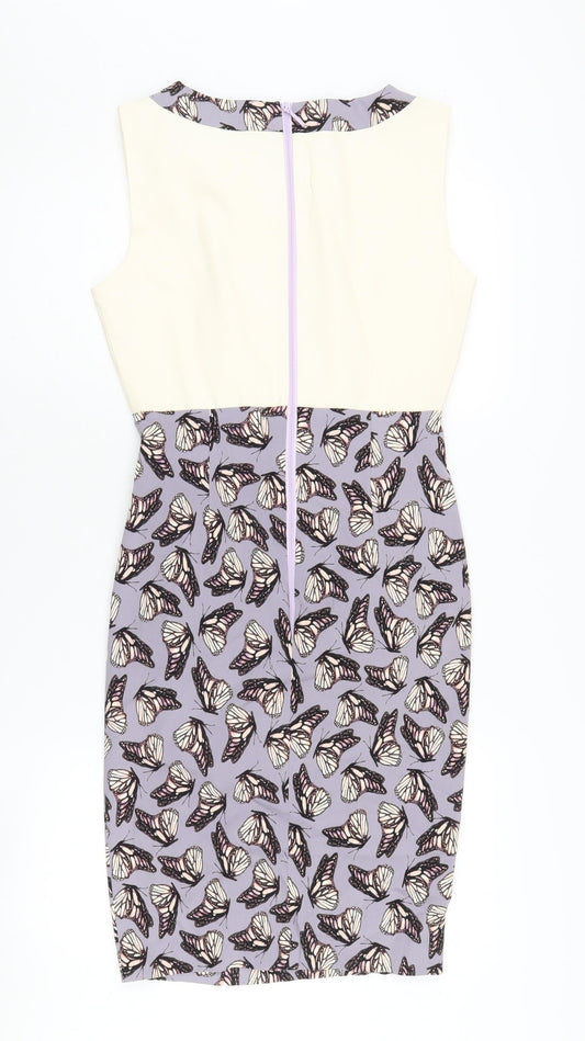 Vesper Women's Multicoloured Butterfly Pencil Dress Size 10