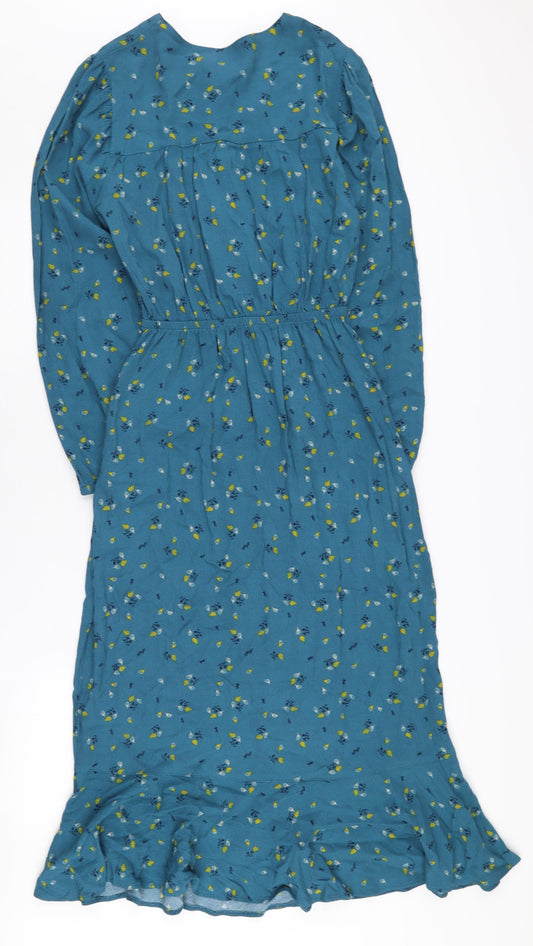 Marks and Spencer Women's Blue Floral A-Line Midi Dress